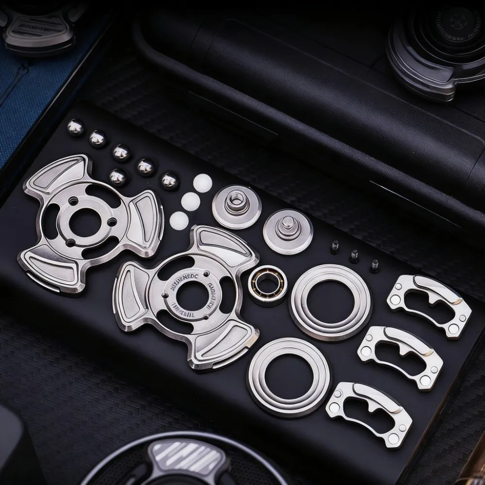 JUZHEDC 안티 스트레스 피젯 스피너 오픈 네일 자이로 티타늄 지르코늄 DIY 오피스 불안 해소 장치 손끝 익스트림 스포츠