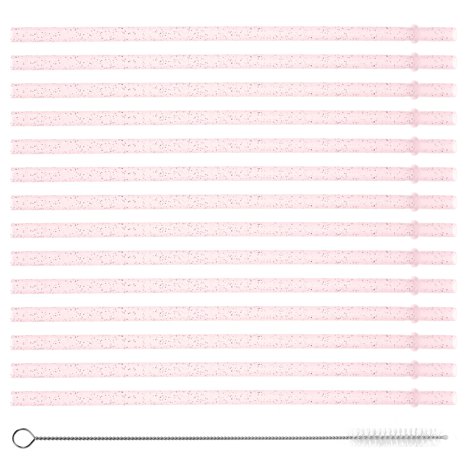 

25 Pcs Pink Straws Colorful Set Drinking Belt Ring Reusable Colored Fruit Tea Banquet