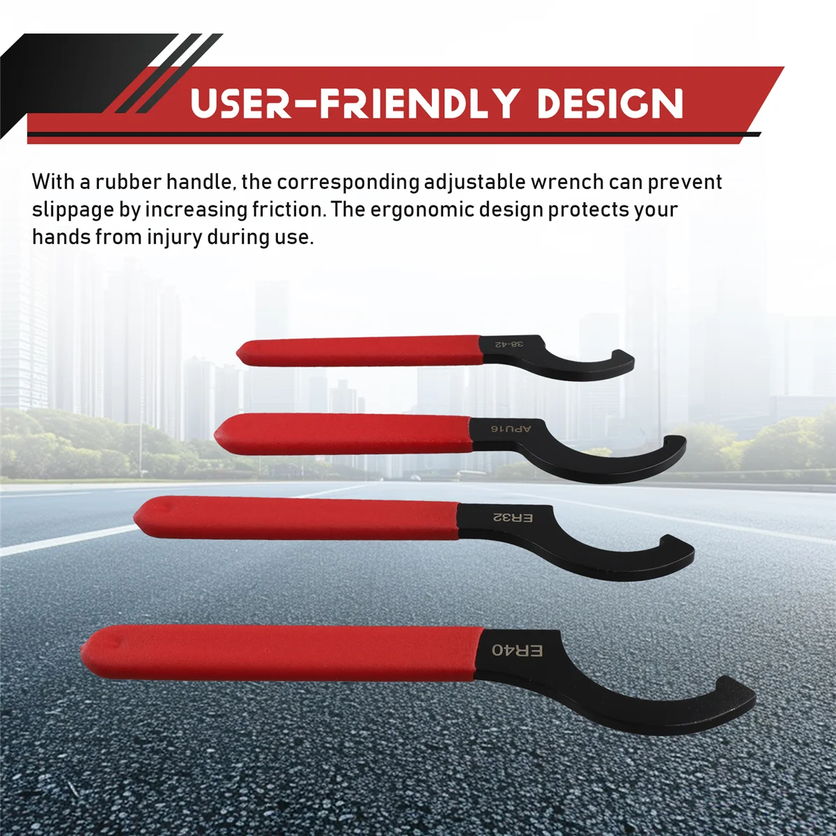 Coilover Wrench, Hook Wrenches Tools Set Shock Spanner Wrench Set C-Shape Spanner Adjustable Spanners Adjustment Tool