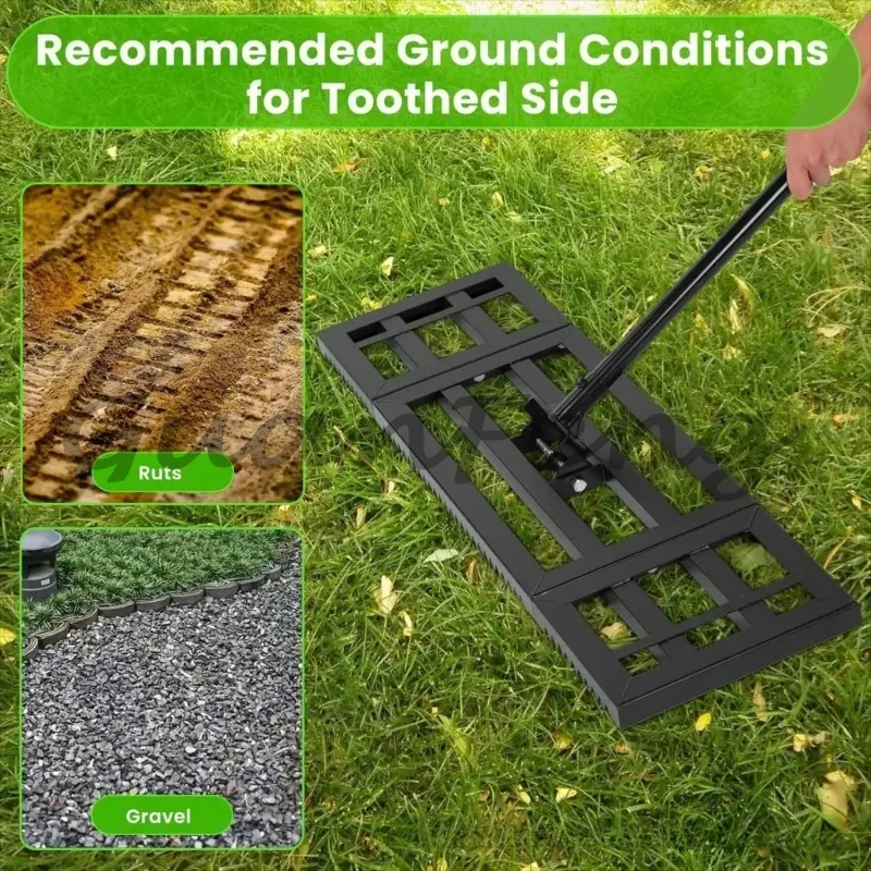 Flat rake serrated flat dual-purpose garden rake multi-functional lawn leveler