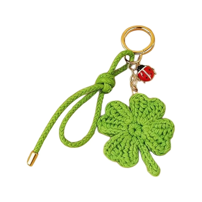 Soft Yarn Bag Charm Keychain Pendant with Metal Ring Hanging Hardware E0BF