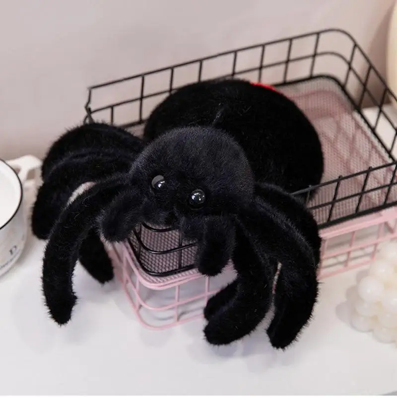 Spider Throw Pillows Plush Spider Cushion Cute Spider Shaped Throw Pillow Realistic Black Spider Stuffed Animal Plush Pillow For