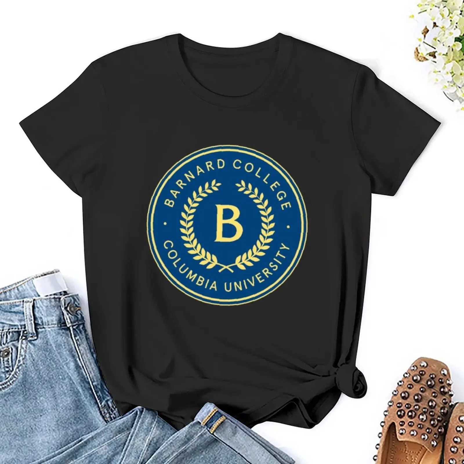 Camiseta Barnard College feminina, roupas de anime, tops femininos, roupas hippie, camisetas simples, verão