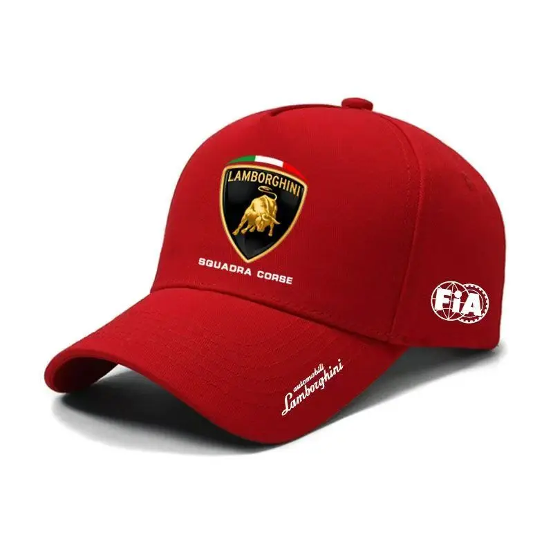 Lamborghini outdoor sports baseball cap, men's and women's casual versatile sun hat, fashionable breathable cotton duckbill cap
