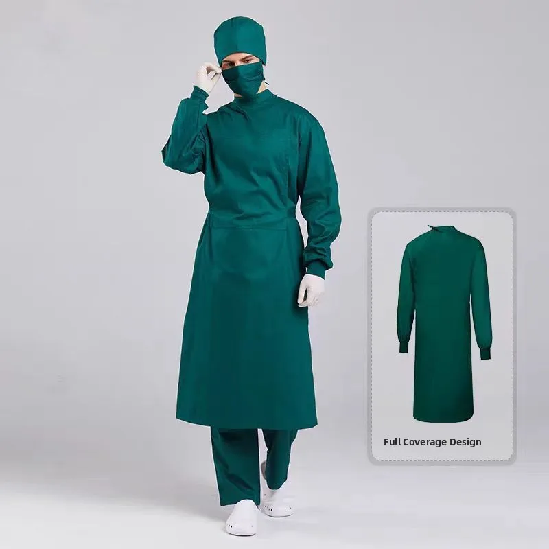 Pure Cotton Long Sleeve Surgical Gown Unisex Operating Room Scrub Isolation Gown Men's Style Comfortable Casual Leisure Suit