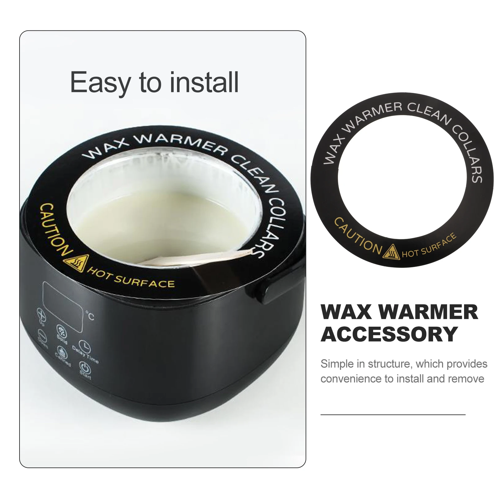 50 قطعة حلقة مضادة للبقع لآلة إزالة الشعر، حصيرة بديلة متينة لتدفئة الشمع، ملحقات سخان الشمع باللون الأسود #6