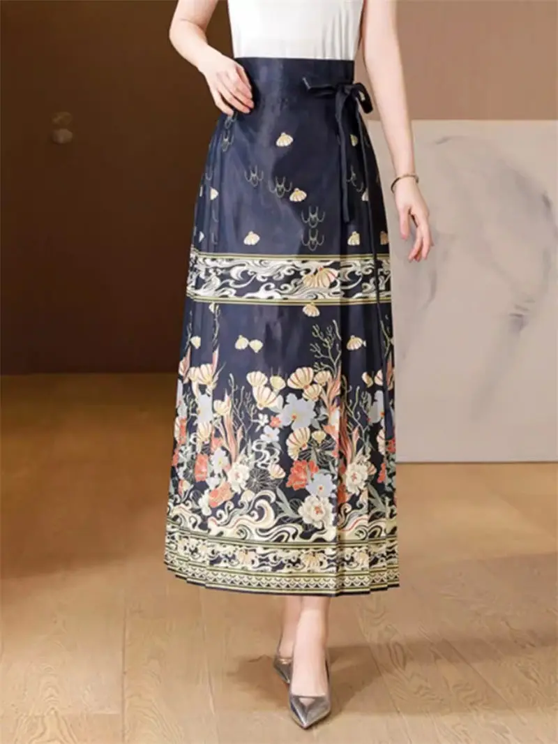 

Chinese Style Horse Face Skirt For Women In Spring 2024 New Daily Temperament Commuting Improvement Hanfu Skirt Elegant K033