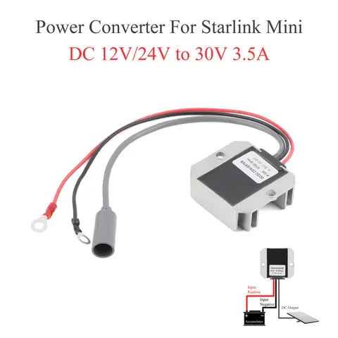 US For Starlink MINI DC Power Boost Converter 12V/24V to 30V 3.5A Terminal Block to DC Female