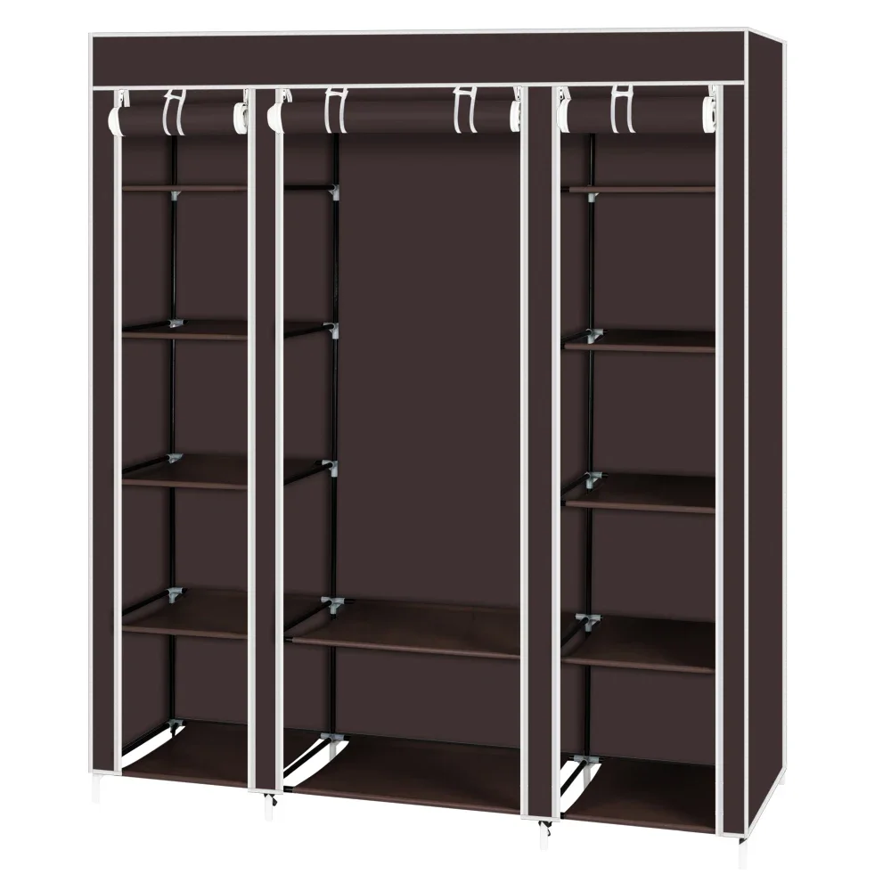 

69" Portable Clothes Closet Wardrobe Storage Organizer with Non-Woven Fabric Quick and Easy to Assemble Extra Strong
