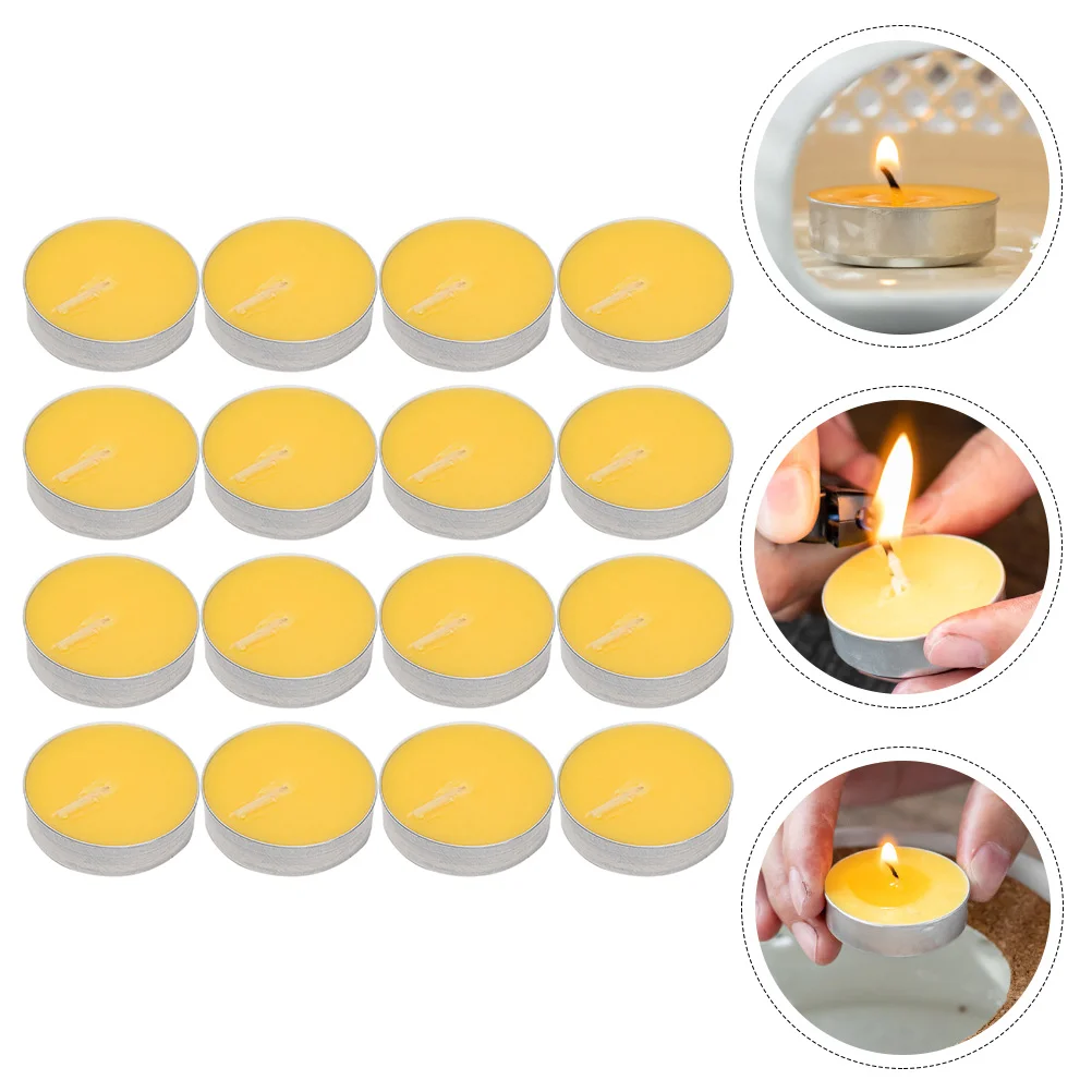 16 Pcs Unscented Tea Lights Candles Round Tea-cooking Birthday Proposal Smokeless Lovely Warmer Use Practical