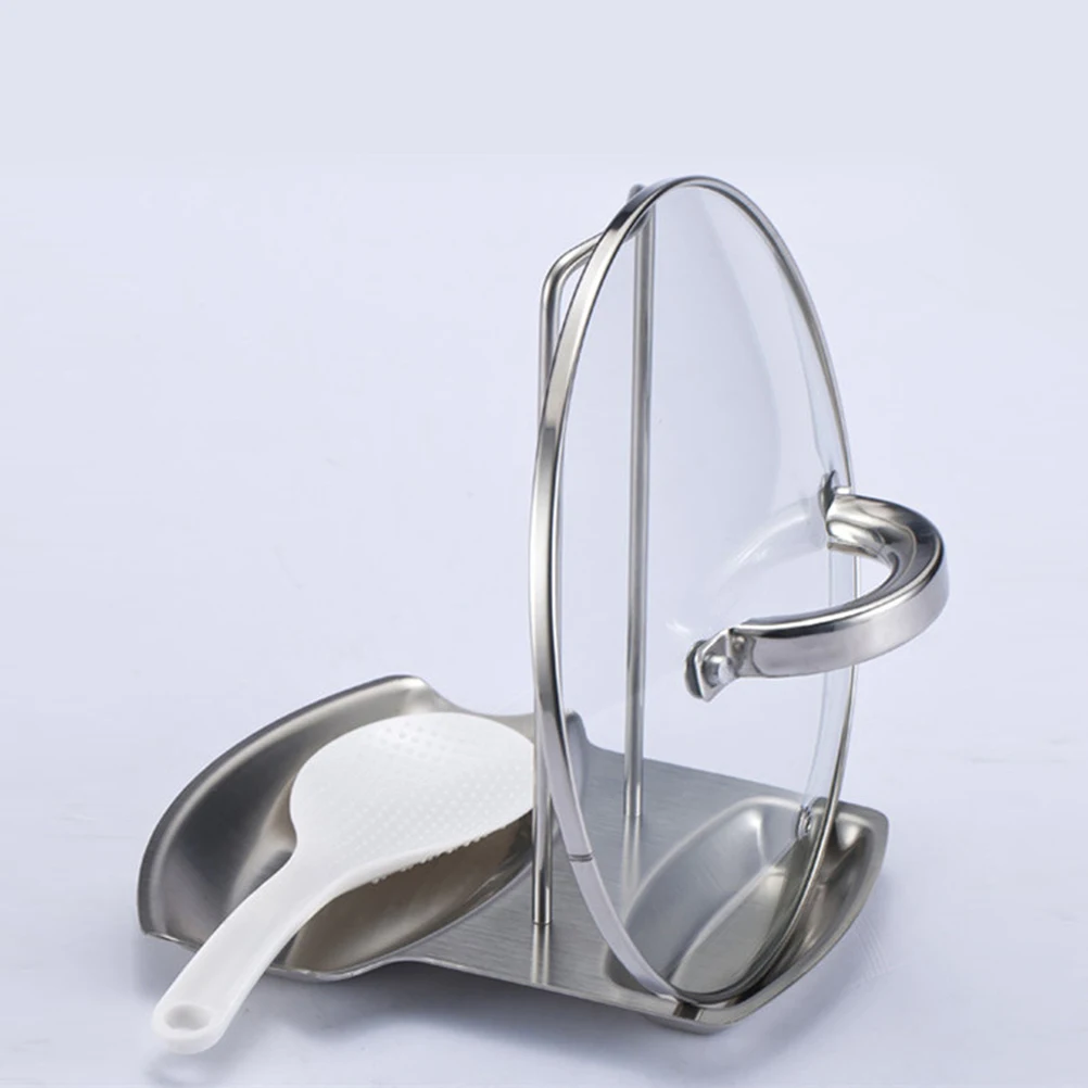 

Stainless Steel Lid Rack Stove Organizer Soup Spoon Holder Cover Stand Kitchen Storage Rack Space Saver For Home Use