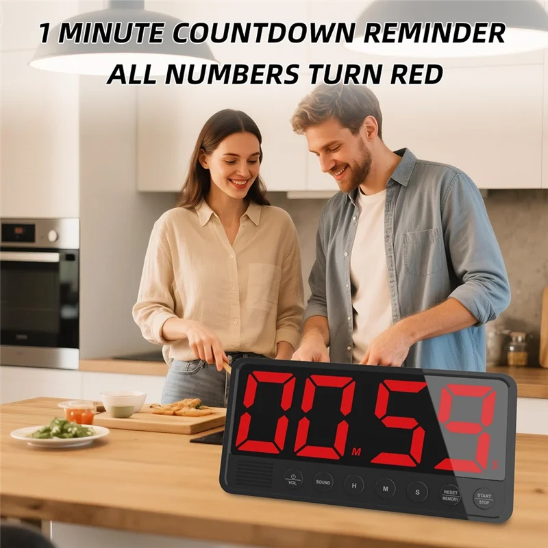Extra-Large Display Magnetic Stand Digital Kitchen Timer With 7.4