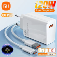 Xiaomi Original 120W Ultra Fast Charger QC 5.0 EU Plug 6A Type C Cable For IPhone Pro Max Samsung Rapid Charging Adapter 2025