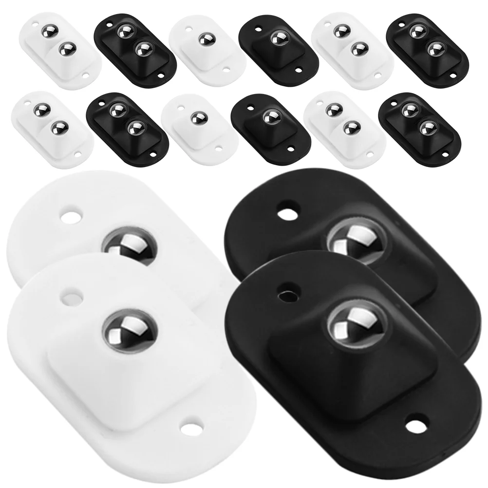 16 Pcs Caster Wheels for Storage Bins Universal Ball Trash Can Spinning Paste Type Pulley