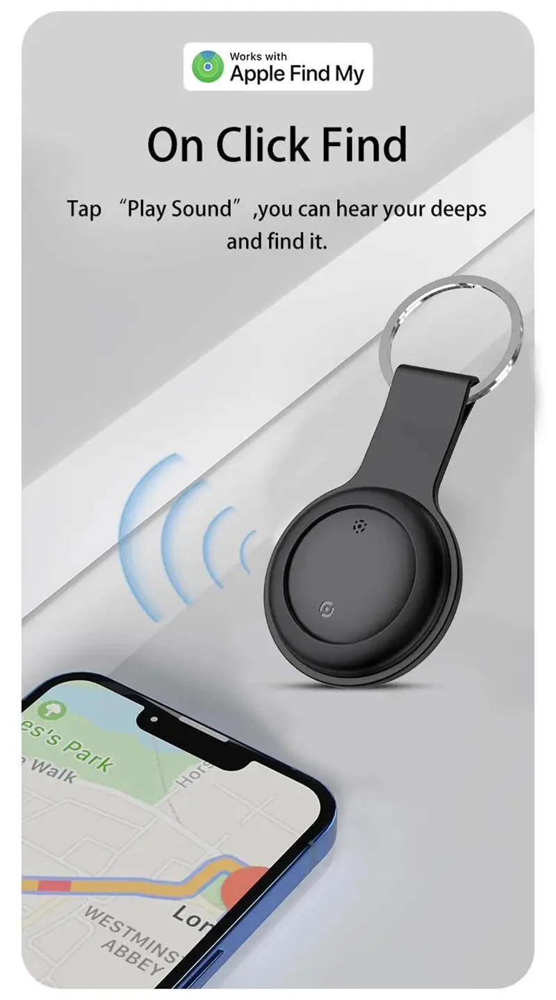 Intelligenter GPS-Ortungsgerät für Haustiere, Geldbörsen, Koffer, Autos, globale Positionierung, Tracking, Anti-Verlust-Finder für Senioren und Kinder, kompatibel mit iPhone Find My – Detail 13