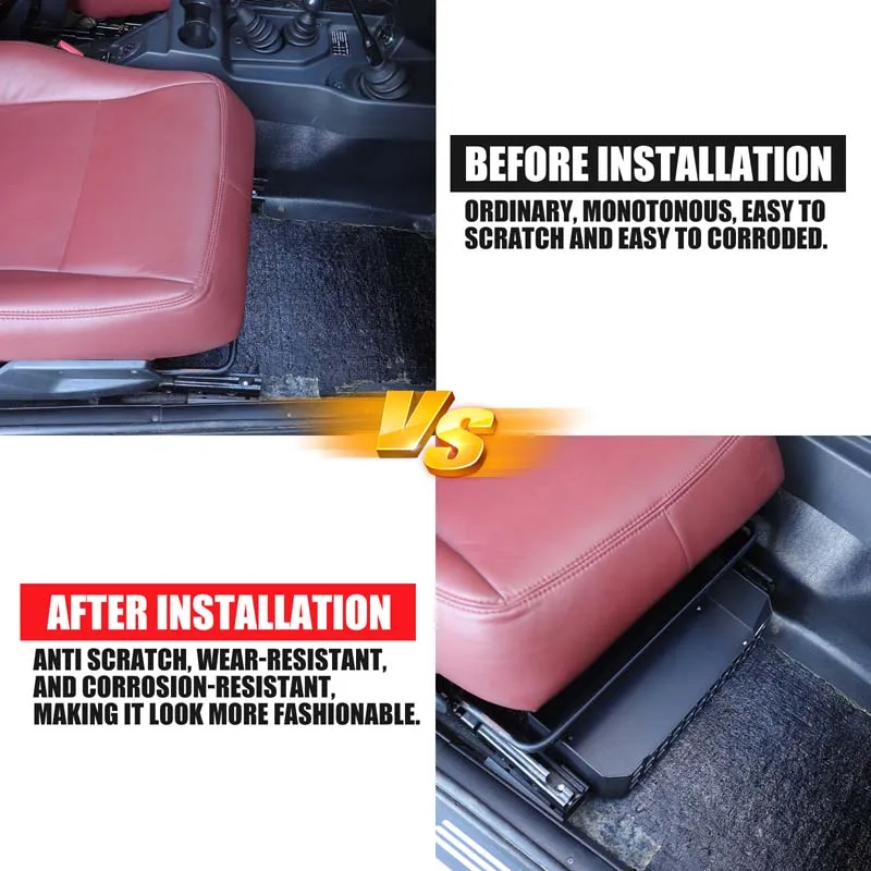 For LADA NIVA 2009-2019 aluminum alloy black car under seat storage basket car interior modification accessories