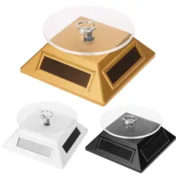 Jewelry Display Stand Solar Showcase Degrees Turntable Rotating Jewelry Organizer Display Stand Plastic Display Cases