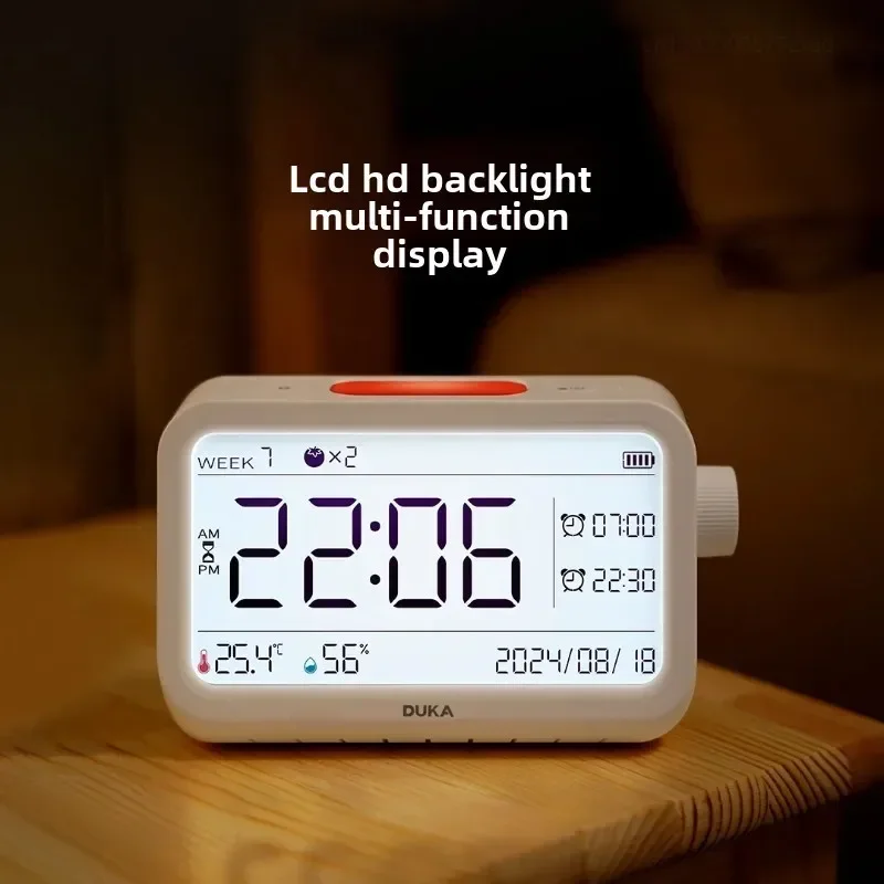 DUKA MT2 Thermohygrometer Alarm Clock Multi-function Temperature and Humidity Meter Sensor Indoor Clock Night Light Tools view 2
