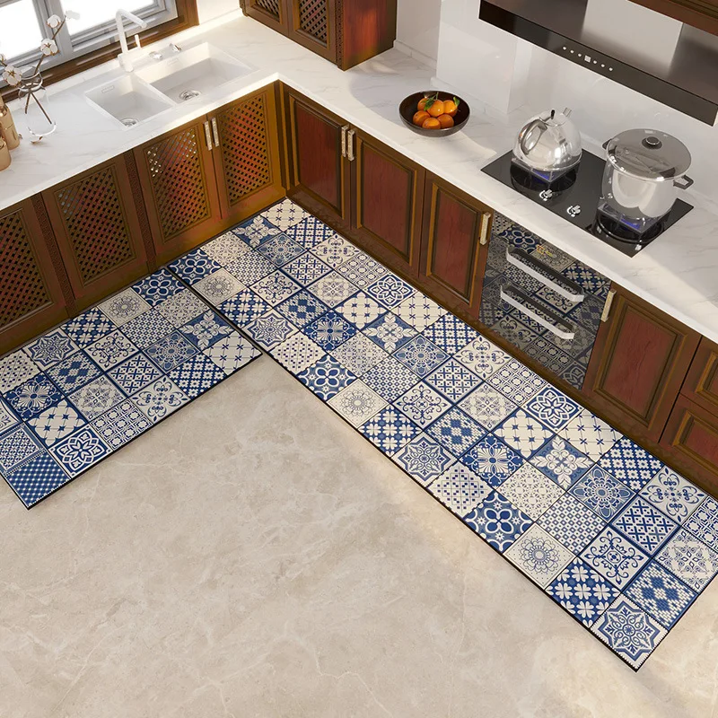 VIKAMA 2 قطعة من سجاد المطبخ القديم، سجاد ممتص للماء ومضاد للانزلاق، سجاد أرضية الحمام، سجاد الممر، ديكور المنزل #4