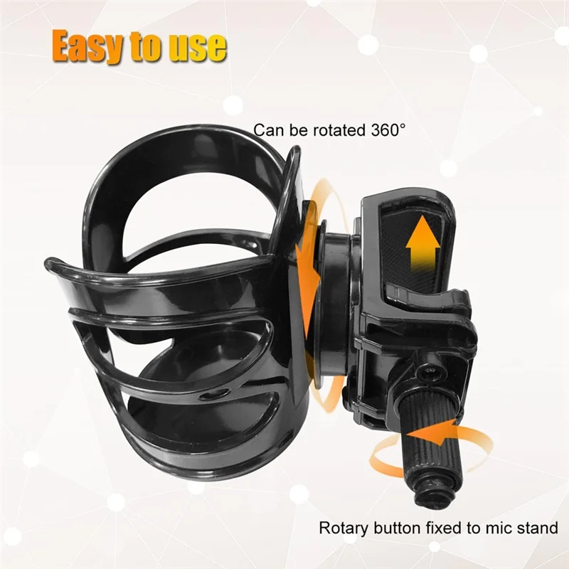 

Держатель чашки B48B с гибким зажимом для подставки для микрофона, столбы, трубки, штатива, беговой дорожки - регулируемая посадка