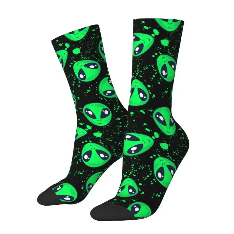 Fashion Cute Aliens Head Socks Men Women Warm 3D Printing Cartoon Football Sports Socks