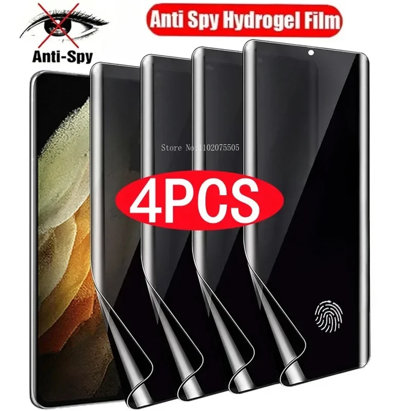 4Pcs Anti Spy Hydrogel Film for Samsung S21 S20 S22 S23 S24 Ultra FE Note 20 10 9 8 S10 S9 S8 Plus S10E Privacy Screen Protector