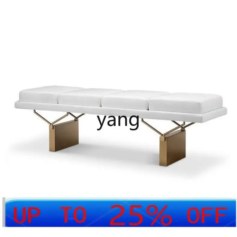 

lmM light luxury stainless steel bedside bedroom rest sofa bench