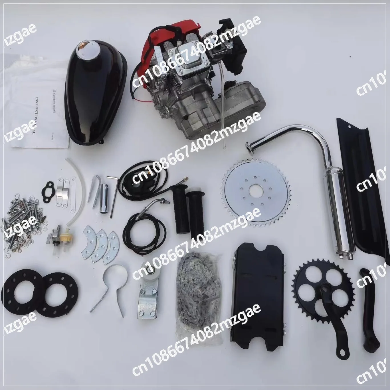 4-Stroke Bicycle Gas Engine Kit with Dual Chain Drive System for Motorized Bike Conversion