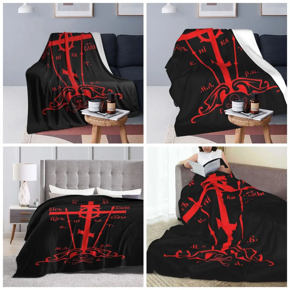 Calvary Cross Of Russian Orthodox Church Blankets Soft Warm Flannel Throw Blanket Bedding for Bed Travel Home Sofa