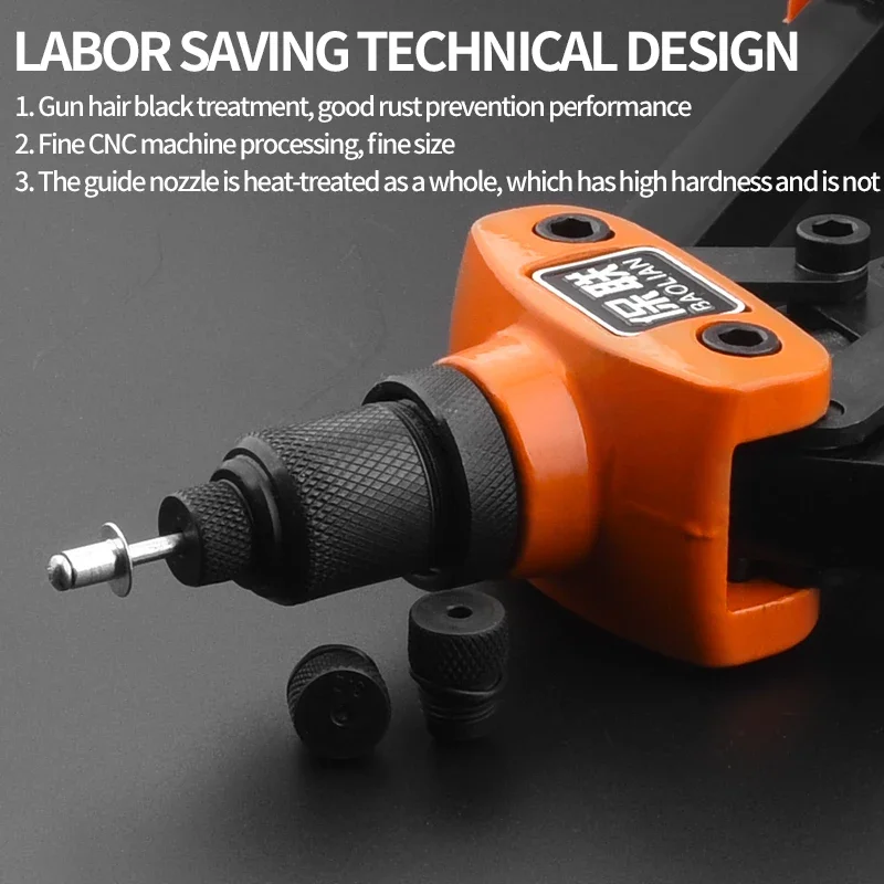 50 Stuks Klinknagel Moer En Hand Klinkhamer Set Professionele Handmatige Klinknagel Pistool Gereedschap Voor Thuis Reparatie Dubbel Inzetstuk
