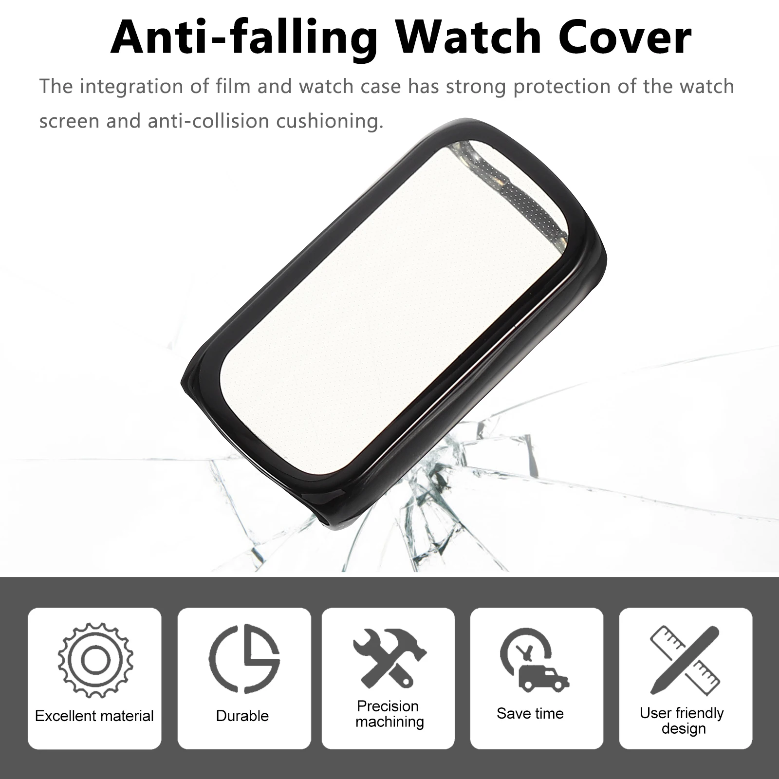 

2pcs Watch Screen Protector Tpu Case Durable Scratch Anti-Collision Full Coverage Lightweight Skin-Friendly Easy Install