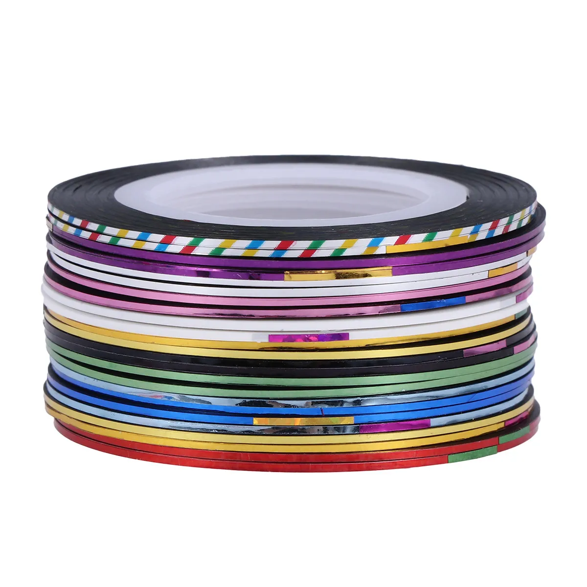

30pcs Nail Striping Tapes 0.8Mm 20M Roll Shining Holographic Diy Manicure Pedicure Sticker For Nail Art Decor Sparkle Line