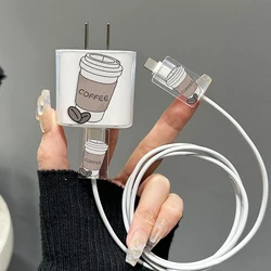 3PCS coffee cup Case For 18/20w Charger Protective Case Is Applicable 13/15 To Data occlusion  Protector Fast Charger Head