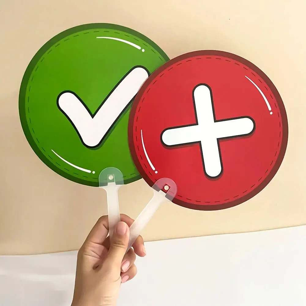 8pcs Score Board Expression KT Board Right/Wrong Stop/Go Hold Up The Sign Double Sided Red Green Judges' Cards Party Game