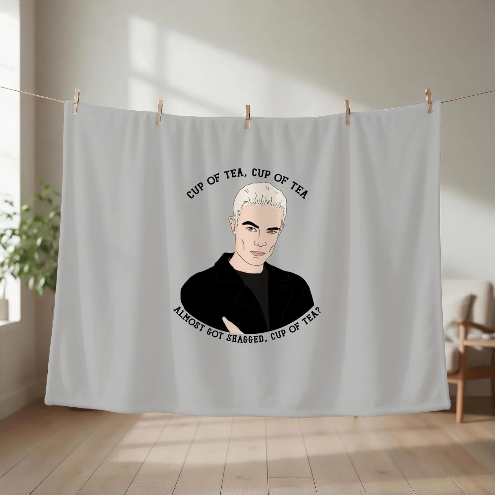 Spike Tea Quote BTVS Throw Blanket Luxury Thicken Single Custom christmas decoration Blankets