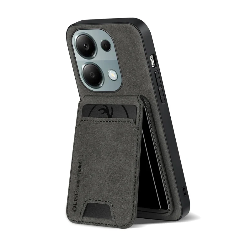 Einfarbig Leder Brieftasche Karte Slot Halterung Telefon Fall Für Xiaomi 14T 13T 11T Pro Redmi Hinweis 14 14C 13 13C 12 11 10 S Pro Abdeckung – Detail 8