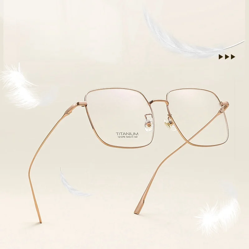 New Titanium Glasses Frame Ultra-light Large Frame Square Women's Glasses Frame  Optical Prescription Glasses Frame  121219