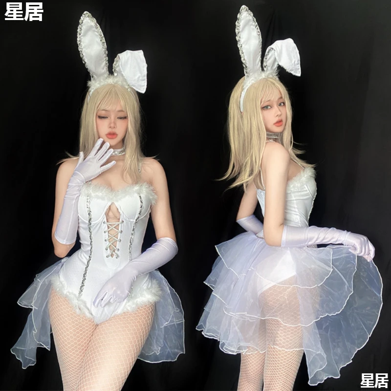 

New Nightclub Female Singer Sexy Stage Outfits Women White Festival Clothing Pole Dancing Performance Costume Show Girl DJ Wear