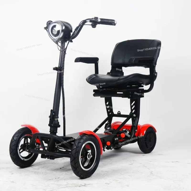 For The New Small Household The Elderly Transportation Electric Car Mini Women Pick Up Children Four-wheel Folding Battery Car