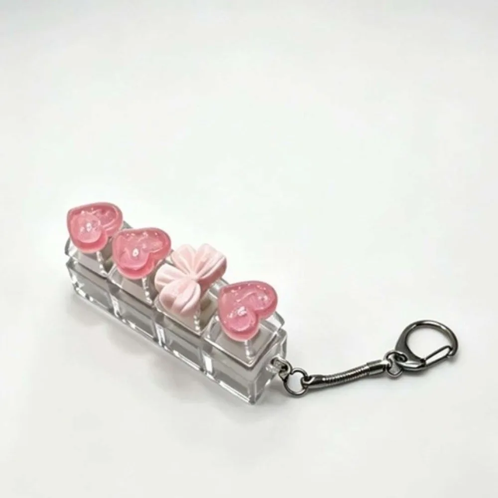 Heart Keyboard Press Button Keyring Reduce Anxiety Knot Keyboard Keychain Press The Keyboard Reduce Pressure Keychain