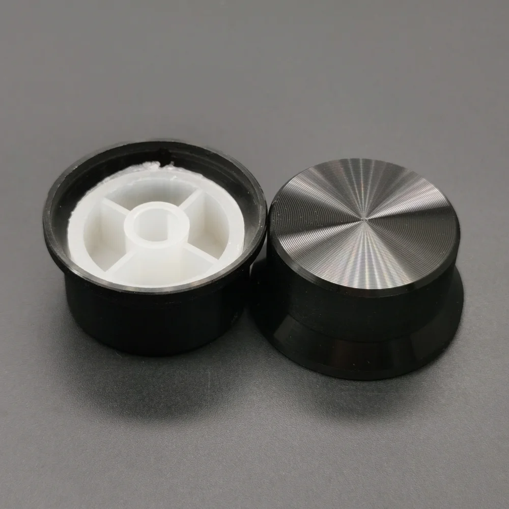 1PCS 30*15mm Aluminum Alloy Potentiometer Knob Cap Encoder Volume Control Audio Knob for 6mm Shaft Hole（D-Axis/Floral Axis） view 2
