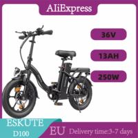 ESKUTE D100 Adult Electric Bike  250W Power All-Terrain E Bike 36V13Ah Battery 16*2.5 Inch Fat Tire Electric Bicycle