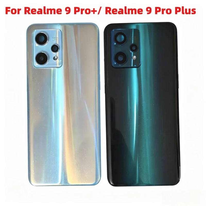 100% Glass For Realme 9 Pro+ Battery Cover For Realme 9 Pro plus Rear Housing Case Glass Back Cover Battery Door Replacement