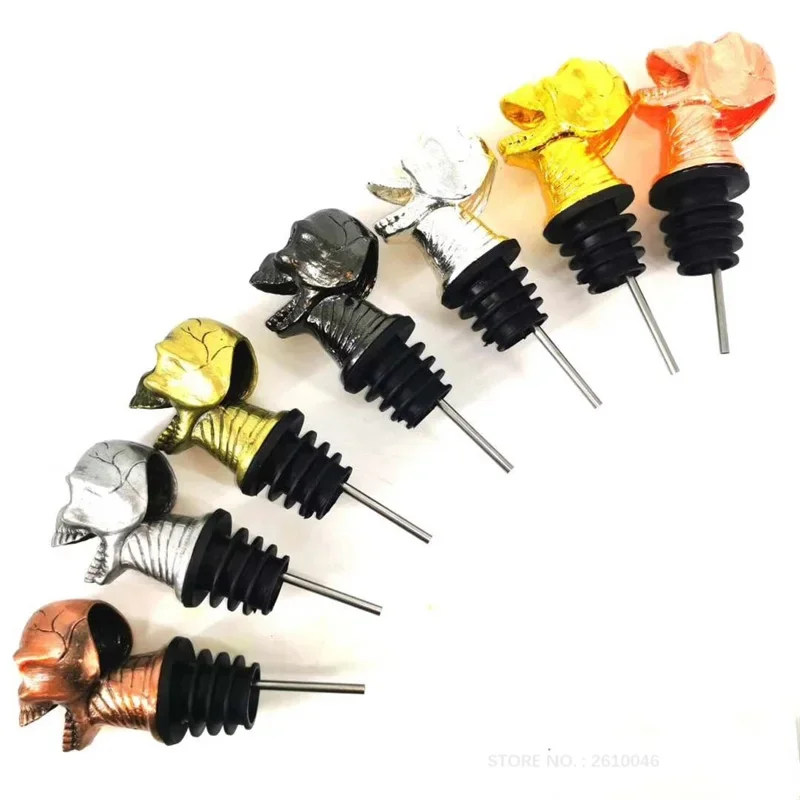 هالوين الجمجمة رئيس النبيذ المدفق ، سدادة زجاجة ، لوازم الزينة ، صب صنبور ، شبح مهرجان الطرف ، نادي بار الملحقات #5