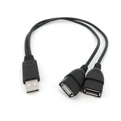 1 usb 2.0 male to 2way usb female OTG splitter power data adapter DC connector charging cable extender usb q1