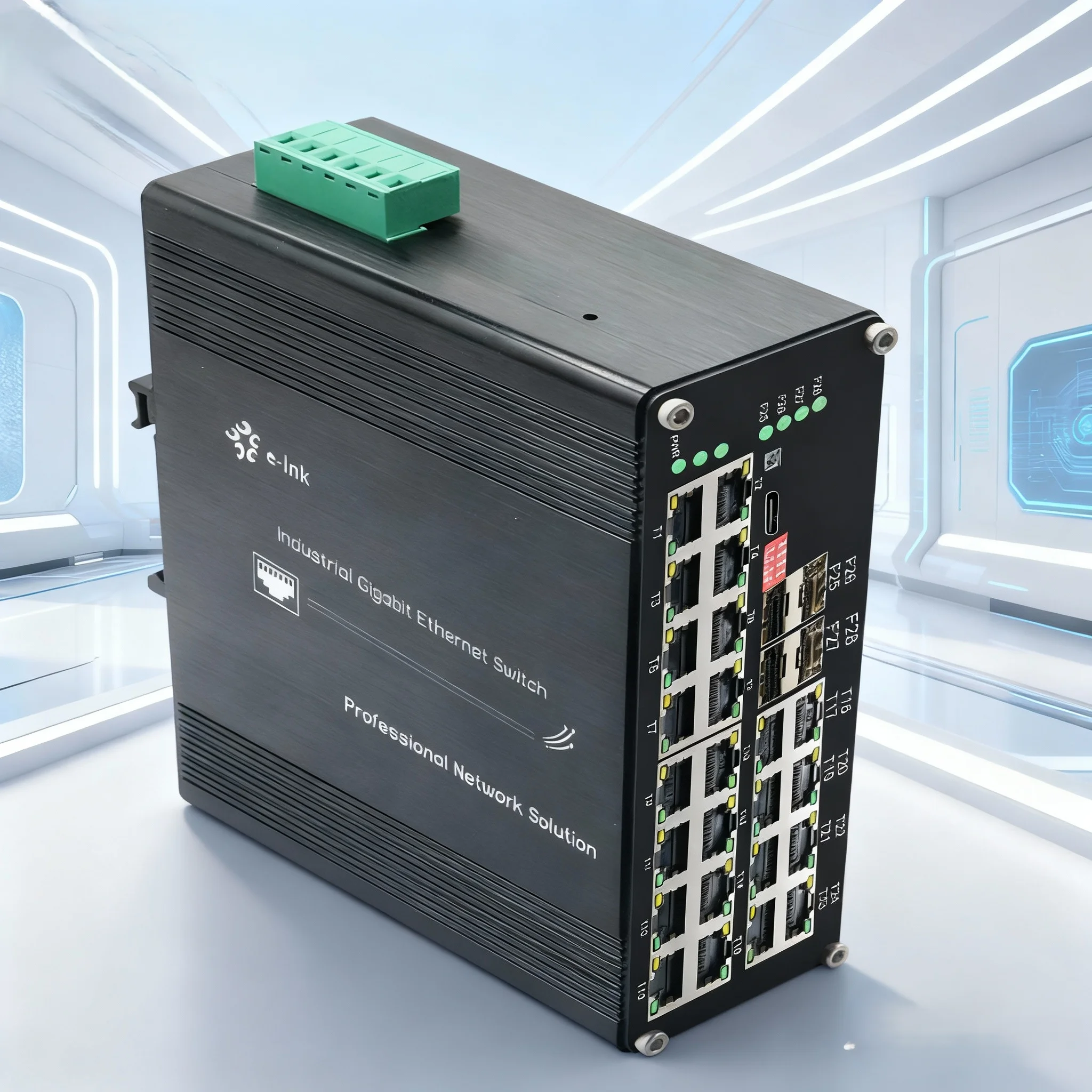Industrial L2+ 24-Port 10/100/1000T + 4-Port 1000X SFP Managed Ethernet Switch with SNMP