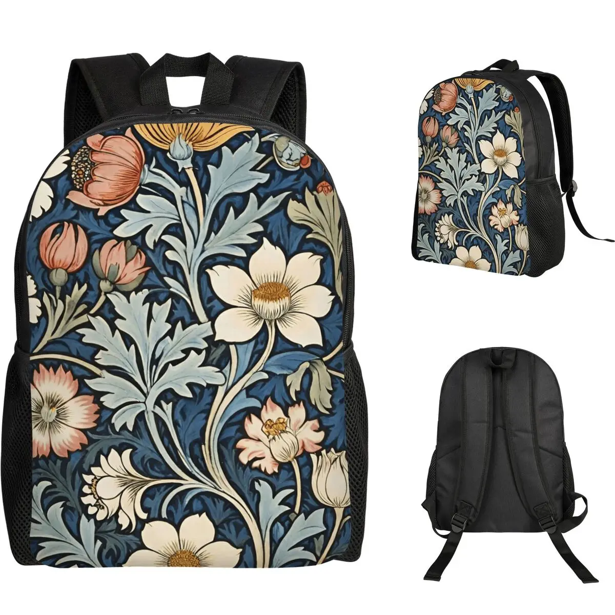 Sac à dos pour étudiants William Morris Botanical Bliss, sac d'école, sac à dos de randonnée, sac à dos de voyage pour garçons et filles, sac à dos à la mode, sacs à bandoulière