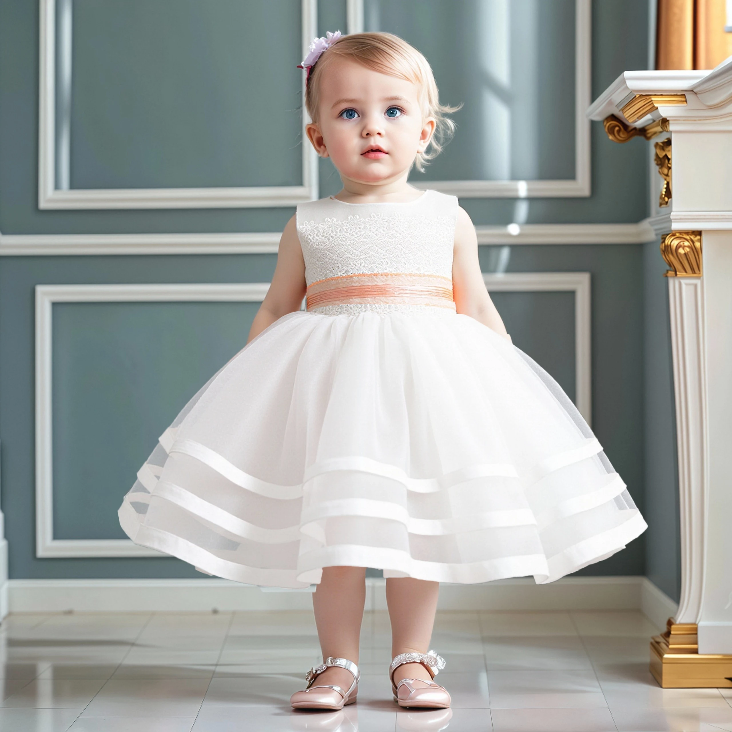 

Elegant Baptism Party Baby Girl Dress Toddler Bow Wedding Bridesmaids Kids Clothes Tulle 1st Birthday Prom Dresses Girls Costume