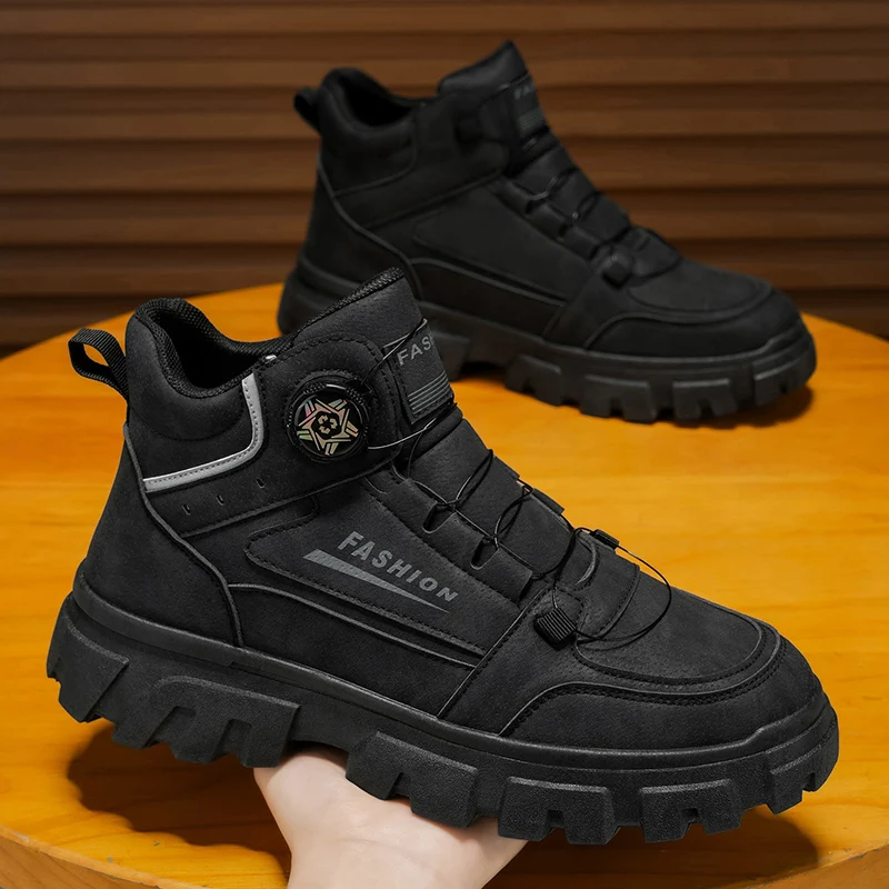 2025 Mens Boots Casual Shoes Winter Cowboy Combat Tactical Motorcycle Chelsea Ankle Leather Work Outdoor Hiking Designer Luxury