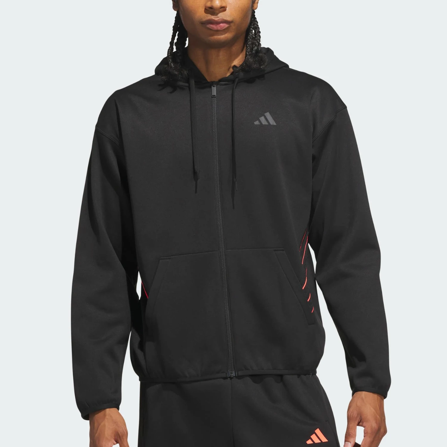 Adidas genuine men's sports warm full zipper long sleeved jacket jacket KW5350